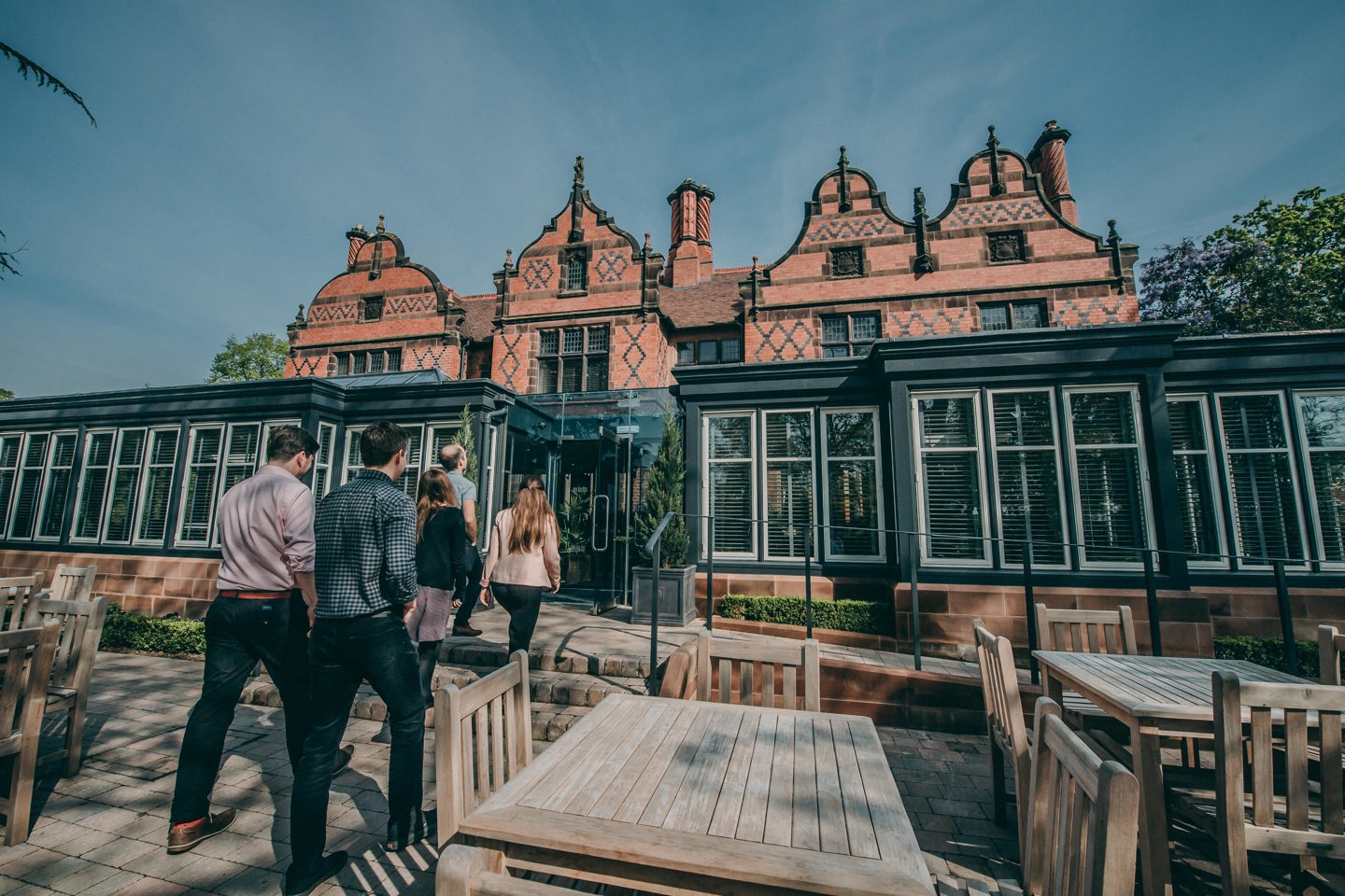 A Corporate Group Walking Into The Oakfield
