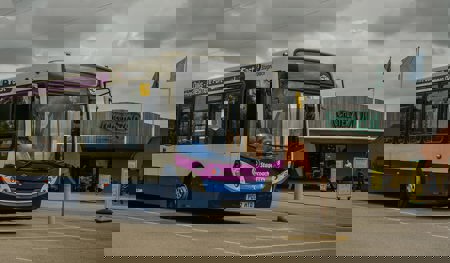 Bus Outside Of CZ Main Entrance