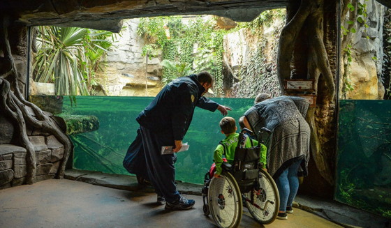 Volunteer Talking To Visitors At The Gharial Pool