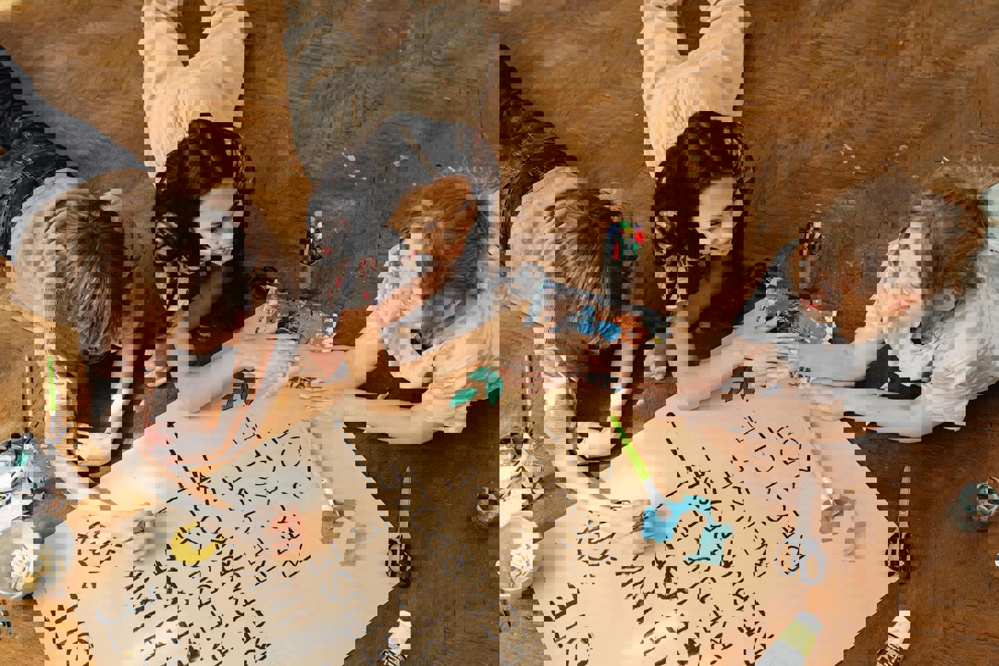 Young People Working On Recycle Poster