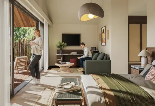 View Of Giraffe Lodge Interior Landscape